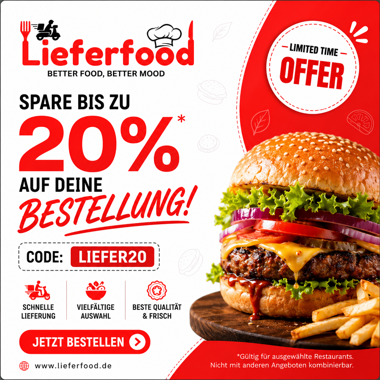 Spare bis zu 20% auf deine Bestellung!